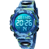 BEN NEVIS Digital Uhren für Kinder Jungen - 50 M Wasserdicht Sports Outdoor Digitaluhr Silikon Armbanduhr mit Wecker/Stoppuhr/LED-Licht/Stoßfest/Datum,Elektronische Kinderuhren Blau