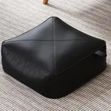 ALMASI Bodenkissen für drinnen und draußen, quadratisches Sitzkissen aus PU-Leder für Terrasse, Garten, Meditationskissen für Yoga, Wohnzimmer, Sofa, Balkon 45 * 45 * 20cm Black