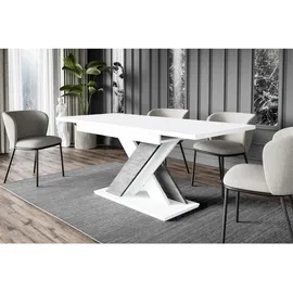 altdecor Esstisch 80 x 75 x 140 cm weiß