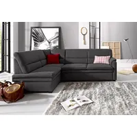 sit&more Ecksofa »Pisa L-Form«, mit Federkern, wahlweise mit Bettfunktion grau