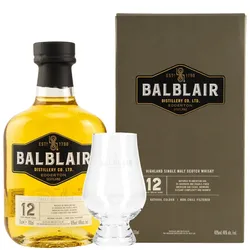 Balblair 12 Jahre + Glencairn Glas - Highland Single Malt Scotch...