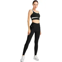 VS VARIOSPORTS Variosports Damen mesh Leggings lang mit Handy-Taschen - Leggins Sporthose Hüfttasche für Smartphone (mesh2-schwarz, XL) - XL
