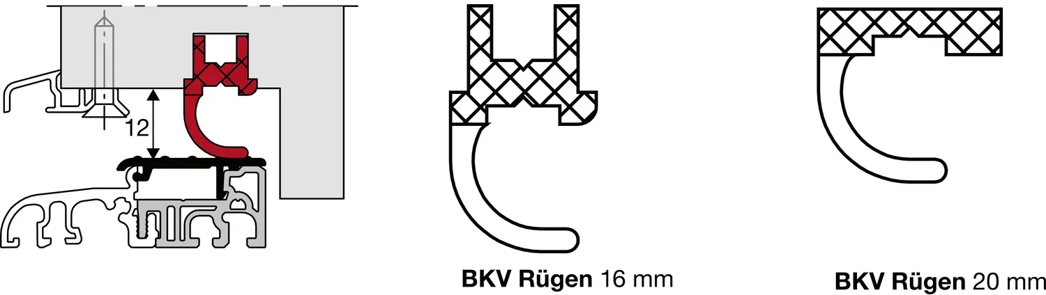 Gluske Auflaufdichtung Rügen, 20 mm, Schwarz zu 4 Meter