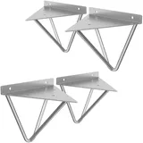 ML-Design 4 Stück Regalhalterung 160 mm Grau aus Metall Dreieckige Schwebe