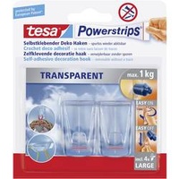 Tesa POWERSTRIPS® Klebehaken Large Transparent Inhalt: 2St.
