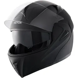 VEVOR Modularer Helm Motorradhelm, Größe XL 61cm, Helm aus ABS, Ece-geprüft, komfortabler Motocross-Helm, geeignet für Jugendliche und Erwachsene, schwarz