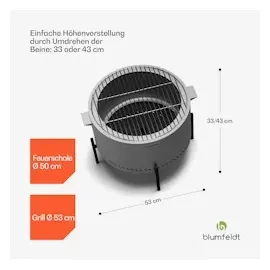 Blumfeldt Feuerschale Ø 60 cm Edelstahl Silber
