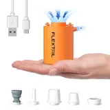 FLEXTAILGEAR Mini Pump 2024, Kompakte Elektrische Luftpumpe für Luftmatratze, 4kPa USB Wiederaufladebare Ultraleichte Akku Pumpe für Trekking, Camping, Luftbett, Schwimmring