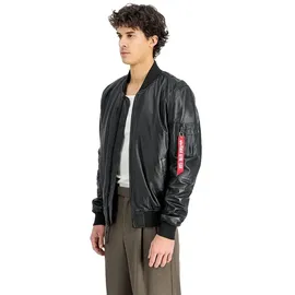 Alpha Industries MA-1 Lederjacke schwarz 3XL