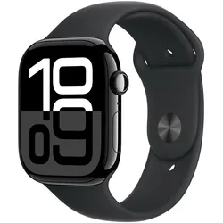 Apple Watch S10 GPS Diamantschwarz Alu Sport Band Schwarz- M/L GPS 46mm MWWQ3QF/A 2024