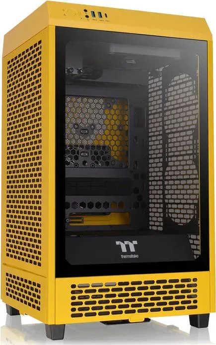 Thermaltake The Tower 200 Mini-Tower Mini-ITX Gehäuse Sichtfenster Bumblebee (Mini ITX), PC Gehäuse, Gelb