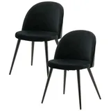 VCM ebuy24 Skagen Esszimmerstuhl Velour Schwarz