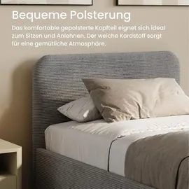home collective Polsterbett 100 x 200 cm H2 Grau
