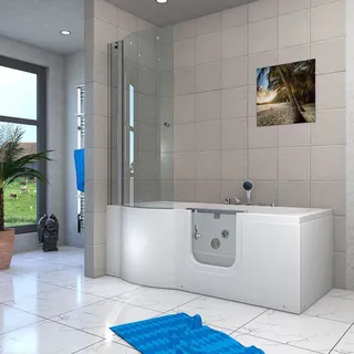 SeniorBad Seniorendusche und Wanne mit Whirlpool S12D-EH-WP-R-EC Dusche 85x170cm