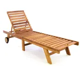 VCM Sonnenliege Gartenliege Liegestuhl Teakholz klappbar