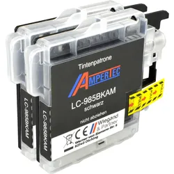 2 Ampertec Tinten kompatibel mit Brother LC-985BK   schwarz