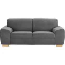 2-Sitzer DOMO COLLECTION "Incanto, kubisch und zeitlos, komfortabel, flache Armlehnen", grau, B:200cm H:81cm T:89cm, Sofas