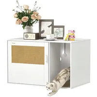 PawHut Katzenschrank, Katzentoilette mit Loch, Katzenklo Schrank mit Tür,