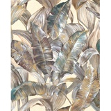 KOMAR Vliestapete Braun, Grün, Weiß, Blätter, 200x250 cm, x 250 cm