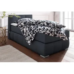 Boxspringbett "Chelles", grau (anthrazit), B:107cm L:225cm, Samtoptik (100% Polyester), Bezug der Spiegelfläche Matratzendrell aus 100% Polyester, Struktur fein 100% Polyester), GUIDO MARIA KRETSCHMER HOME & LIVING, Komplettbetten, Boxspringbett, inkl. Kaltschaumtopper, in 5 Breiten und 3 Matratzenarten