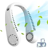 Leiser Und Tragbarer Nackenventilator – Usb-aufladbar, 3000-mah-akku – 5 Geschwindigkeitsstufen – Led-anzeige – Ideal Für Sport Und Reisen – Crezuo
