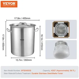 Vevor Kochtopf 39,7 L 350 x 410 mm