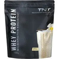 TNT Whey Protein Pulver, 1kg, Vanille • Eiweißpulver Konzentrat mit Laktase • Ideal zum Muskelaufbau und -erhalt • Mit EAAs und BCAAs (Verpackung kann variieren)