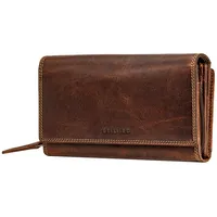 STILORD Geldbörse "Alissa" Elegante Geldbörse Damen Leder Groß 26 Kartenfächer RFID braun