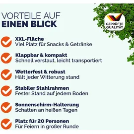 CASARIA Stehtisch Partytisch Quattro Klappbar Holz