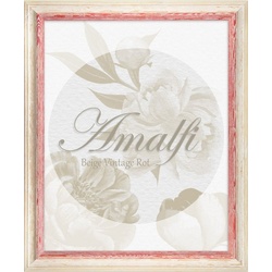 BIRAPA Einzelrahmen Bilderrahmen Amalfi, (1 Stück), 40×120 cm, Rot Weiß Vintage, Holz rot|weiß 40 cm x 120 cm
