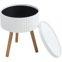 [en.casa] Beistelltisch, Bongard mit Stauraum Ø38x48 cm Weiß [en.casa]