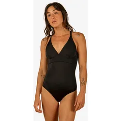 Badeanzug Damen im Rücken doppelt verstellbar Surfen - Bea schwarz, schwarz, 36