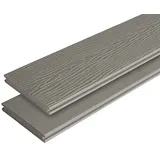 Kovalex WPC-Terrassendiele Massiv mit Struktur nach Maß  (Grau, 590 x 14,5 x 2 cm)