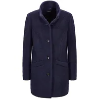 GOLDNER Langmantel GOLDNER "Stepp-Winterjacke mit Kapuze", Damen, Gr. 42, blau (marine), Obermaterial: 50% Polyester PES. 50% Wolle mw., figurumspielend, Mäntel, Mit hochwertigem Twillfutter