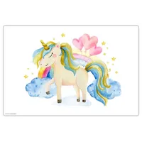 cover-your-desk Schreibtischunterlage für Kinder und Erwachsene Einhorn in den Wolken, aus hochwertigem Vinyl , 60 x 40 cm