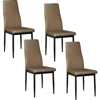 Hti-Living HTI-Living, Esszimmerstuhl Kunstleder 4er Set Memphis Antikbraun