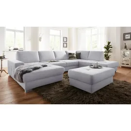 sit&more Wohnlandschaft SIT & MORE "Santorini U-Form", silber, B:340cm H:82cm T:224cm, Luxus-Microfaser ALTARA NUBUCK (100% Polyester) / Struktur (100% Polyester);Flachgewebe (100% Polyester) / Struktur (100% Polyester), Sofas, Wohnlandschaft, mit Federkern und