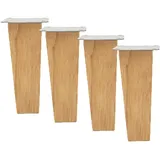 JIAOLUN123 4 Stück Möbelbeine Möbelfüsse Holz Ersatz Möbelfüße aus Holz Sofafüße,Tischbeine Platz Massivholz Holzfarbe Aus Eiche für Stühle Bett Schrank,8 * 8 cm Eisenblech(120mm)