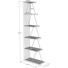 vente-unique Bücherregal 50 x 22 x 150 cm Schwarz/Natur
