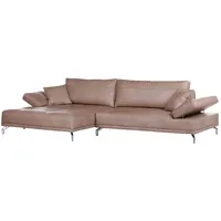 GUTMANN FACTORY Eckcouch Leder 2-Sitzer Braun