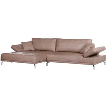 GUTMANN FACTORY Eckcouch Leder 2-Sitzer Braun