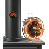 Ollewiellan Kaminventilator 6 Blätter mit Schutzhülle und Thermometer, Ofenventilator Ohne Strom Effiziente Kaminwerkzeug Lüfter Leiser für Kaminofen Kamin Holzofen, 19 * 10.5 * 20.5cm