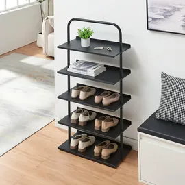 [en.casa] Poytya Schuhregal 119 x 60 x 32 cm schwarz