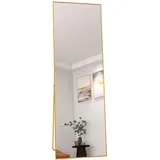 Fortuna Lai Standspiegel, Gold, Holz, 40x150x3 cm, Spiegel, Standspiegel