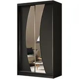 masseno Schwebetürenschrank VOCE 120 x 216 x 61 cm Schwarz