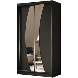masseno Schwebetürenschrank VOCE 120 x 216 x 61 cm Schwarz