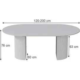 Vicco Calero 120 x 60 cm ausziehbar weiß