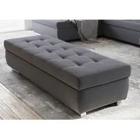 DOMO collection Hocker DOMO COLLECTION "Treviso XXL: B/T/H: 161/60/41 cm", grau, B:161cm H:41cm T:60cm, 100% Polyester, Hocker, Hocker mit Stauraum Polsterhocker, mit Stauraum, auch in Cord, passend zur Serie, moderne Steppung