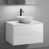 neoro n50 Unterschrank B: 80 cm mit 2 Auszügen, Waschtisch Ø 40 cm weiß matt, B: 80.5 BN0064WM+BN0422WH+BN0402C1