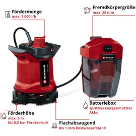 Einhell Akku-Schmutzwasserpumpe GE-DP 18/25 LL Li-Solo ohne Akku
